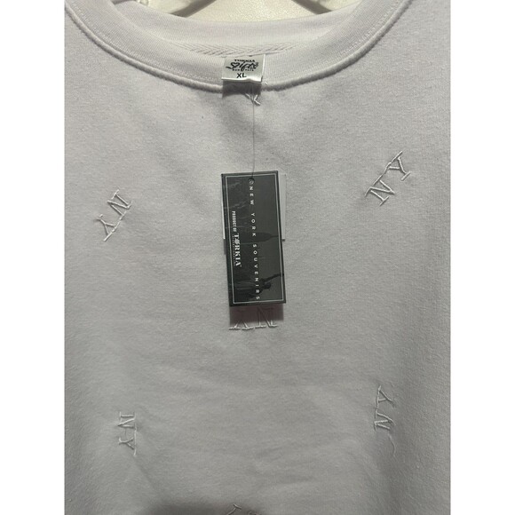 Men's New York Souvenirs White NY‎ Pattern Sweatshirt Size XL NWT - Picture 9 of 11